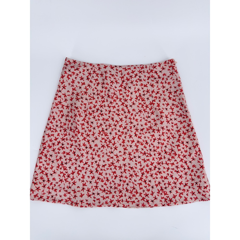 Princess Polly Mini Skirt Floral Print Modern Women Size 4 Pink Red Ditsy A-Line